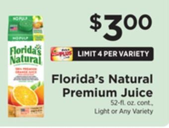 ShopRite Natural premium juice offer