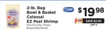 ShopRite 2-lb. bag colossal ez peel shrimp offer