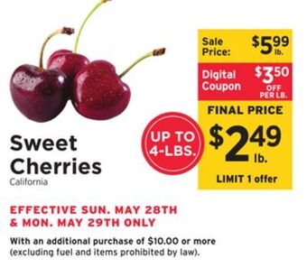 ShopRite Sweet cherries offer