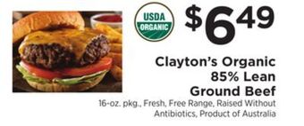 ShopRite Organic 85% lean ground beef offer