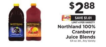 ShopRite 100% cranberry juice blends offer