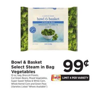 ShopRite Select steam in bag vegetables offer