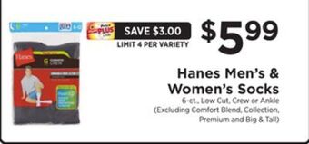 ShopRite Men's & women's socks offer