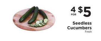 ShopRite Seedless cucumbers offer