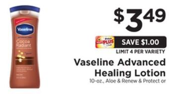 ShopRite Advanced healing lotion offer