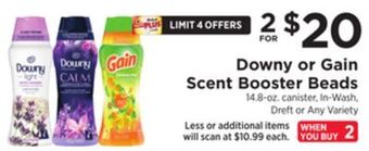 ShopRite Downy or gain scent booster beads offer