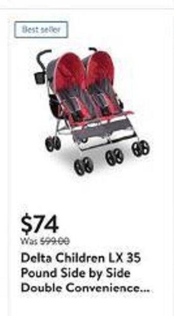 Walmart Delta Children LX 35 Pound Side by Side Double Convenience... offer