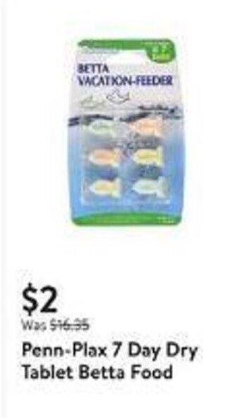 Walmart Penn-Plax 7 Day Dry Tablet Betta Food offer