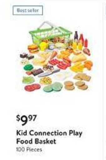 Walmart Kid Connection Play Food Basket 100 Pieces offer