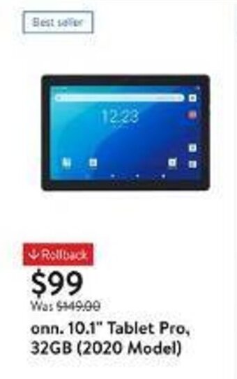 Walmart onn. 10.1" Tablet Pro, 32GB (2020 Model) offer