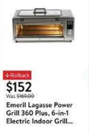 Walmart Emeril Lagasse Power Grill 360 Plus, 6-in-1 Electric Indoor Grill... offer