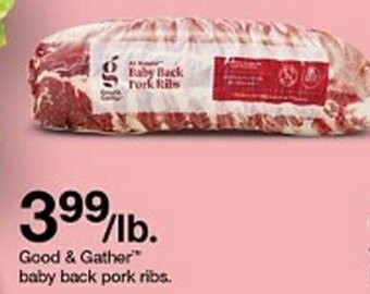 Target Good & Gather™ baby back pork ribs. offer