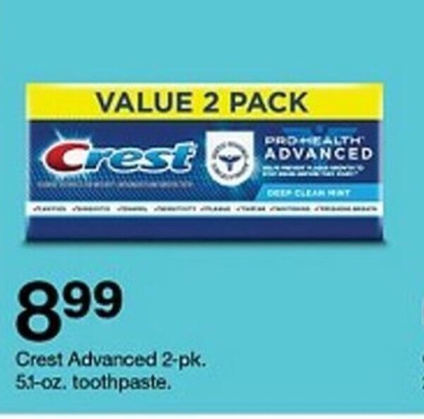 Target Crest Advanced 2-pk. 51-oz. toothpaste. offer