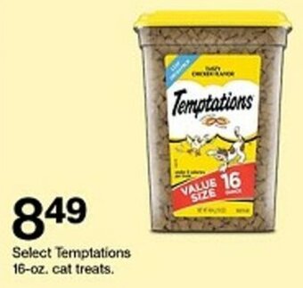Target Select Temptations 16-oz. cat treats. offer