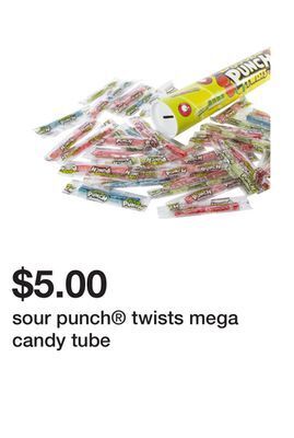Five Below Sour punch® twists mega candy tube offer