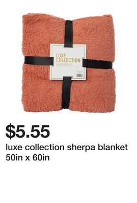 Five Below Luxe collection sherpa blanket 50in x 60in offer