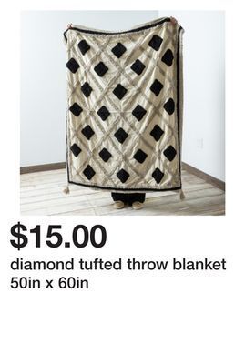 Five Below Diamond tufted throw blanket 50in x 60in offer