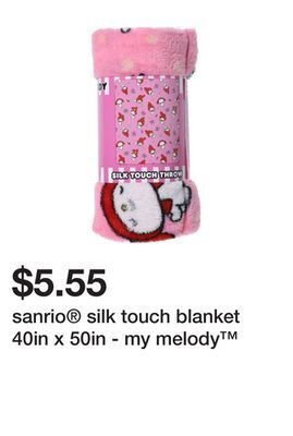 Five Below Sanrio® silk touch blanket 40in x 50in - my melody™ offer