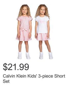 Costco Calvin klein kids' 3-piece short set offer