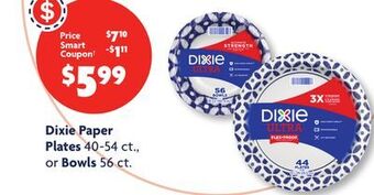 Family Dollar Dixie paper plates 40-54 ct., or bowls 56 ct. offer