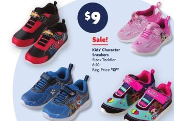 Family Dollar Kids' character sneakers offer