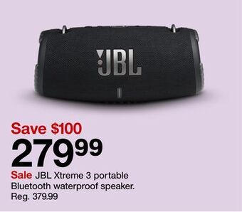 Target Jbl xtreme 3 portable bluetooth waterproof speaker offer