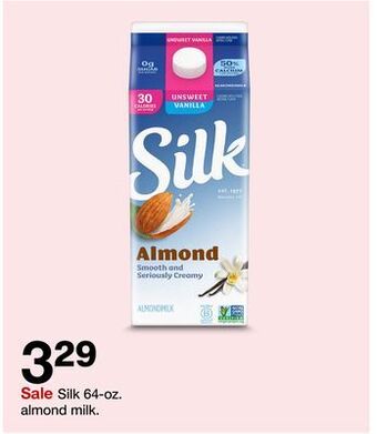Target Silk 64-oz. almond milk offer