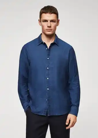 Mango Striped denim shirt offer
