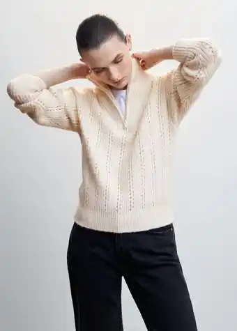 Mango High neck sweater with zip offer