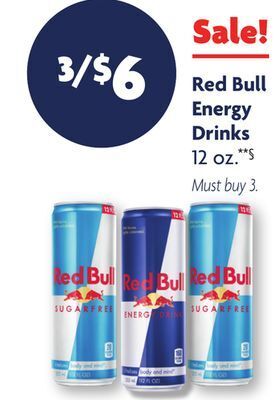 Family Dollar Red bull energy drinks offer