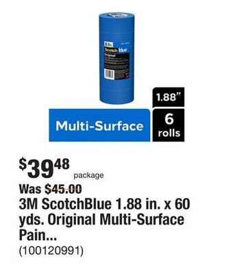 The Home Depot 3m scotchblue 1.88 in. x 60 yds. original multi-surface painter's tape (6-pack) offer