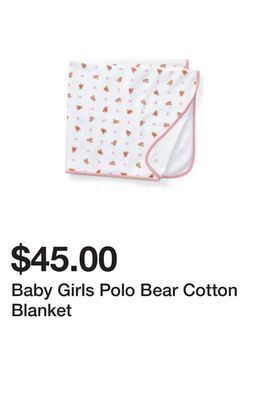 Belk Baby girls polo bear cotton blanket offer