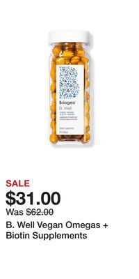 Ulta Beauty B. well vegan omegas + biotin supplements offer