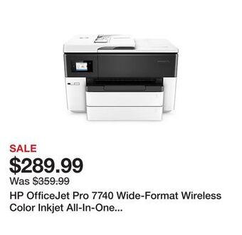 Office Depot Hp officejet pro 7740 wide-format wireless color inkjet all-in-one printer offer