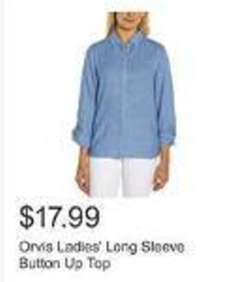 Costco Orvis Ladies Long Sleeve Button Up Top offer