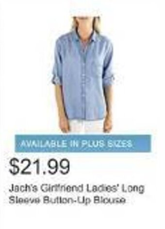 Costco Jach's Girlfriend Ladies Long Sleeve Button-Up Blouse offer