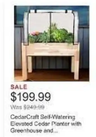 Costco CedarCraft Self-Watering Devated Cedar Planter with Greenhouse and.... offer
