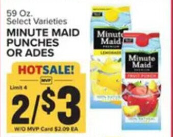 Food Lion MINUTE MAID PUNCHES OR ADES 59 oz offer