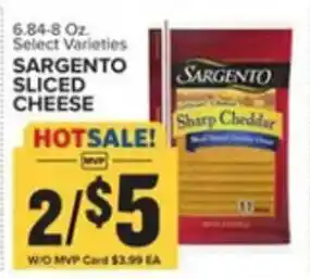 Food Lion SARGENTO SLICED CHEESE 6.84-8 oz offer