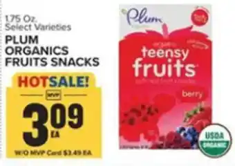 Food Lion PLUM ORGANICS FRUITS SNACKS 1.75 Oz offer
