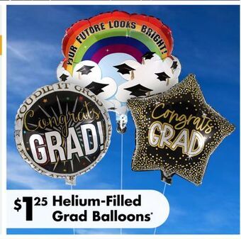 Dollar Tree Helium-filled grad balloons offer