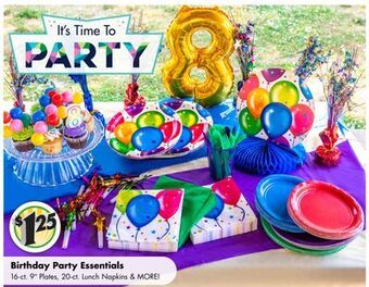 Dollar Tree Birthday party essentials offer
