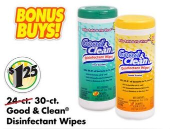 Dollar Tree Good & clean® disinfectant wipes offer