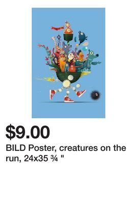 Ikea Bild poster, creatures on the run, 24x35 ¾ offer