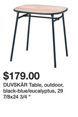 Ikea Duvskär table, outdoor, black-blue/eucalyptus, 29 7/8x24 3/4 offer