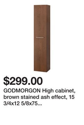Ikea Godmorgon high cabinet, brown stained ash effect, 15 3/4x12 5/8x75 5/8 offer