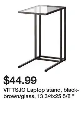 Ikea Vittsjö laptop stand, black-brown/glass, 13 3/4x25 5/8 offer