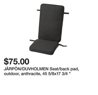 Ikea Järpön/duvholmen seat/back pad, outdoor, anthracite, 45 5/8x17 3/4 offer