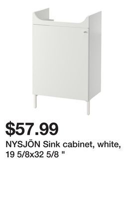 Ikea Nysjön sink cabinet, white, 19 5/8x32 5/8 offer