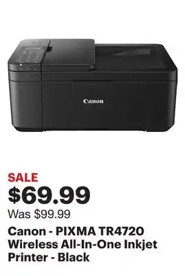 Best Buy Canon - pixma tr4720 wireless all-in-one inkjet printer - black offer